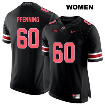 Women's NCAA Ohio State Buckeyes Blake Pfenning #60 College Stitched Authentic Nike Red Number Black Football Jersey KV20R57DD